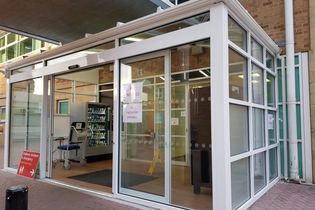 windows and doors installed in hospital